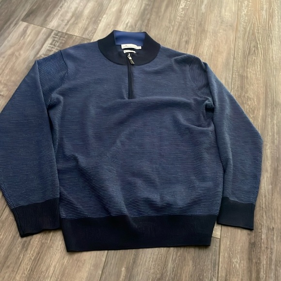 Peter Millar merino wool blue quarterzip small - Picture 2 of 8